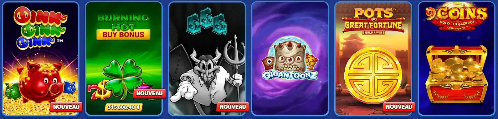 Machines à sous du Pistolo Casino avec jackpots et bonus