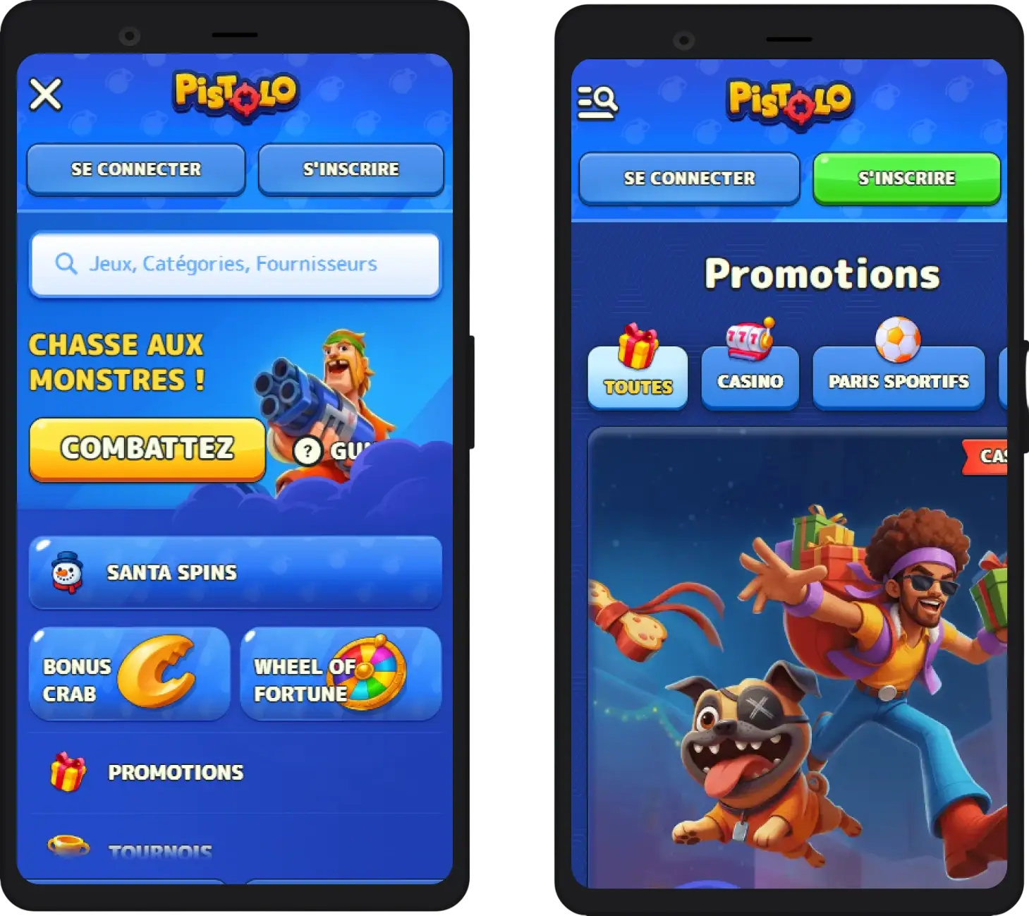 Version mobile du Pistolo Casino pour jouer sur smartphone
